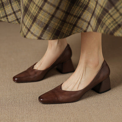 Milla Genuine Leather Heels