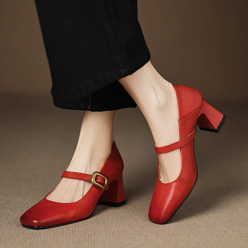 Luna Genuine Leather Heels