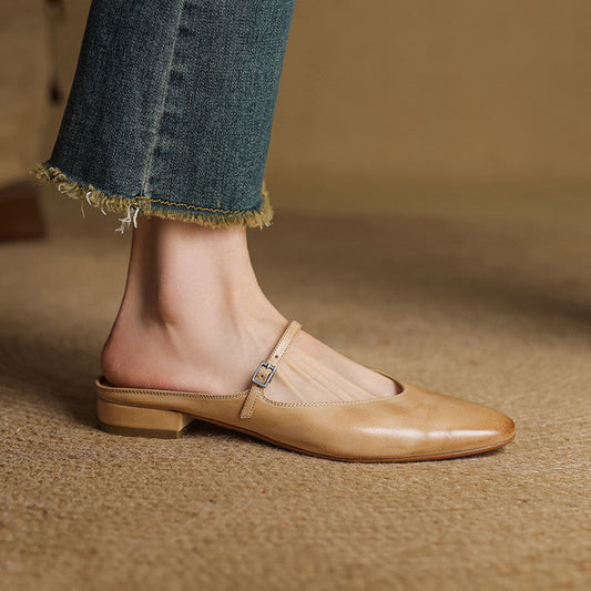Avina Genuine Leather Mules