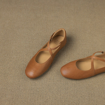 Zeor Genuine Leather Flats