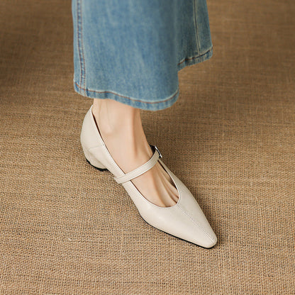 Tamsin | Pointed-Toe Mary Jane Flat