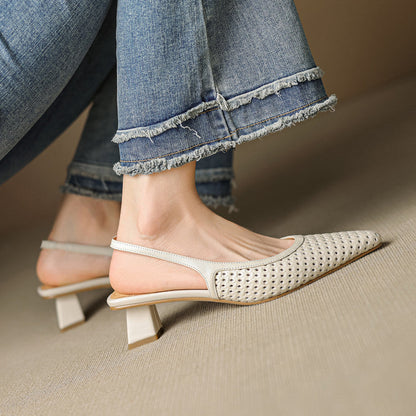 Aden Genuine Leather Slingbacks