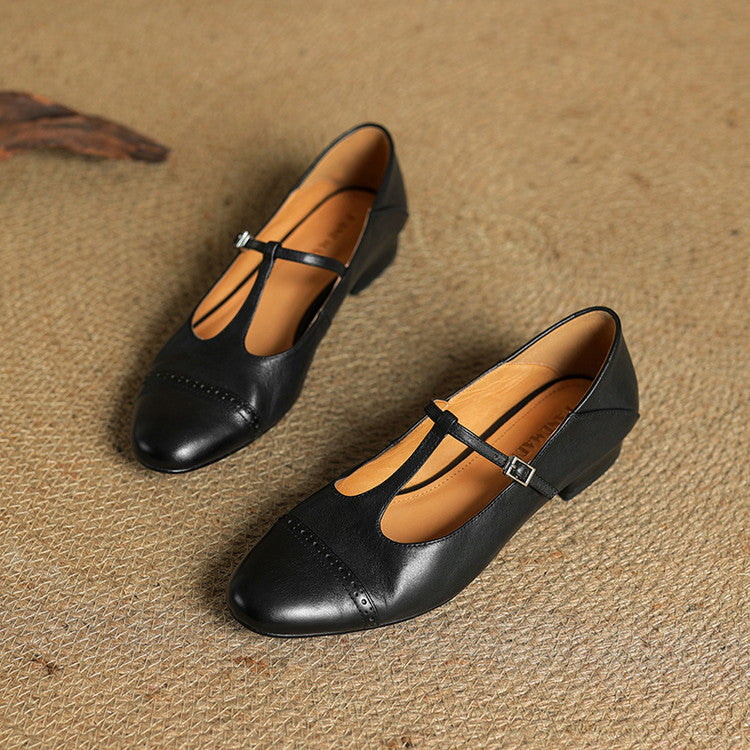 Bia Genuine Leather Flats