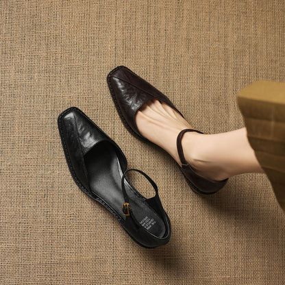 Elra Genuine Leather Mary Jane Heels