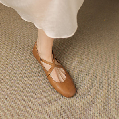Zeor Genuine Leather Flats