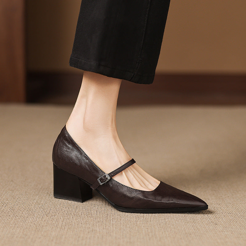 Breya Genuine Leather Heels