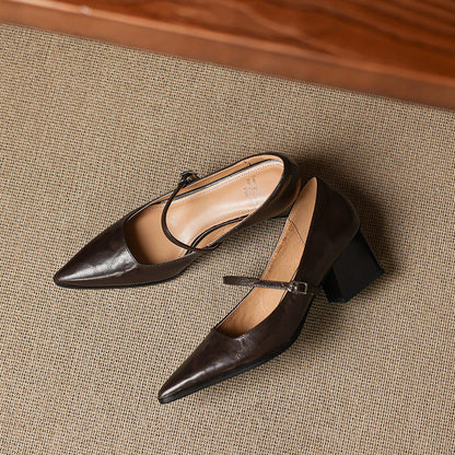 Breya Genuine Leather Heels