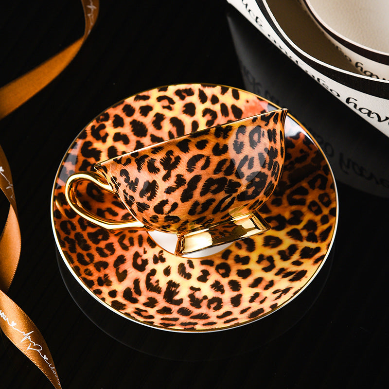 Luxury Leopard Tea Cup Set