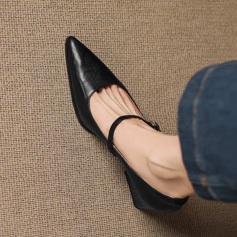 Breya Genuine Leather Heels