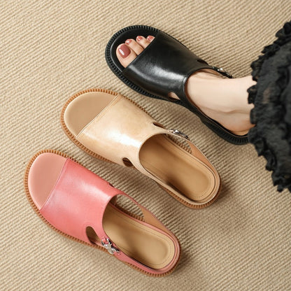 Nessa Genuine Leather Mules