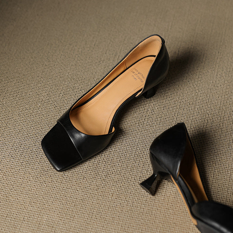 Celin Peep Toe Genuine Leather Heels
