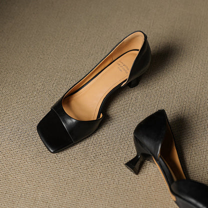 Celin Peep Toe Genuine Leather Heels