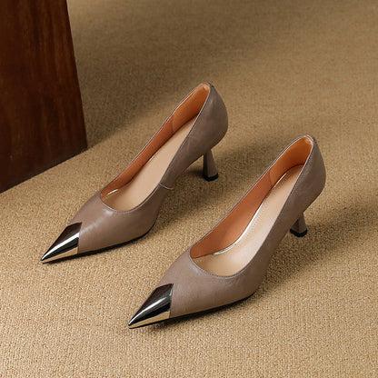 Valia Genuine Leather Heels
