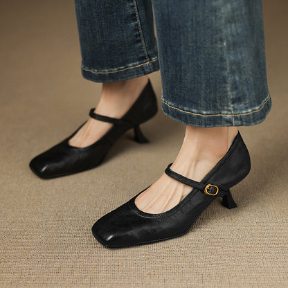 Lizel Genuine Leather Heels