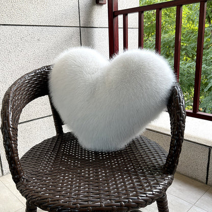 Fluffy Heart Plush Pillow