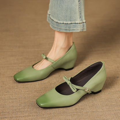 Dalia Genuine Leather Mary Jane Heels