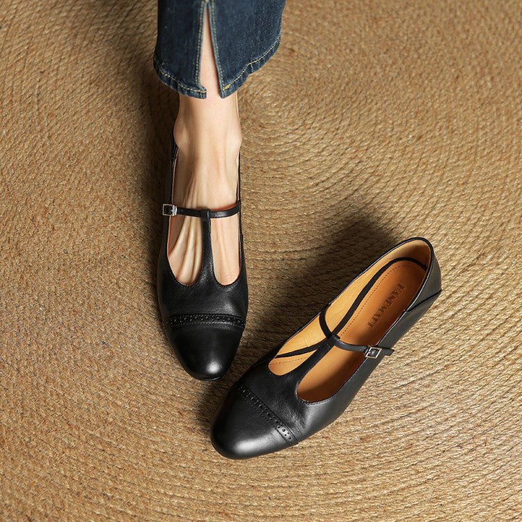 Bia Genuine Leather Flats