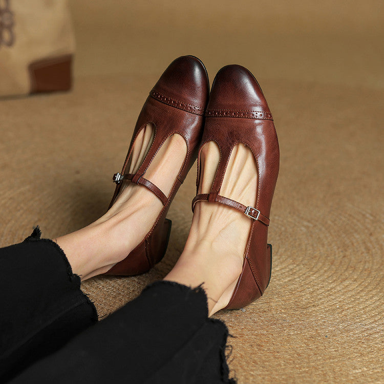 Bia Genuine Leather Flats