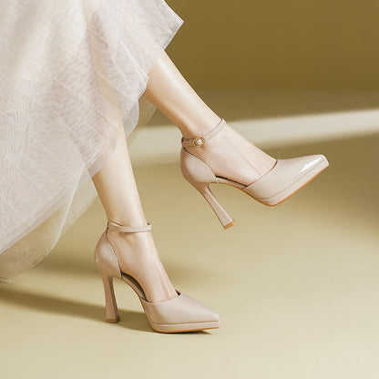 Evette Leather Heels