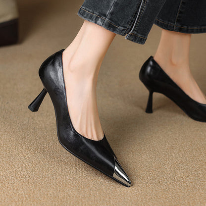 Valia Genuine Leather Heels