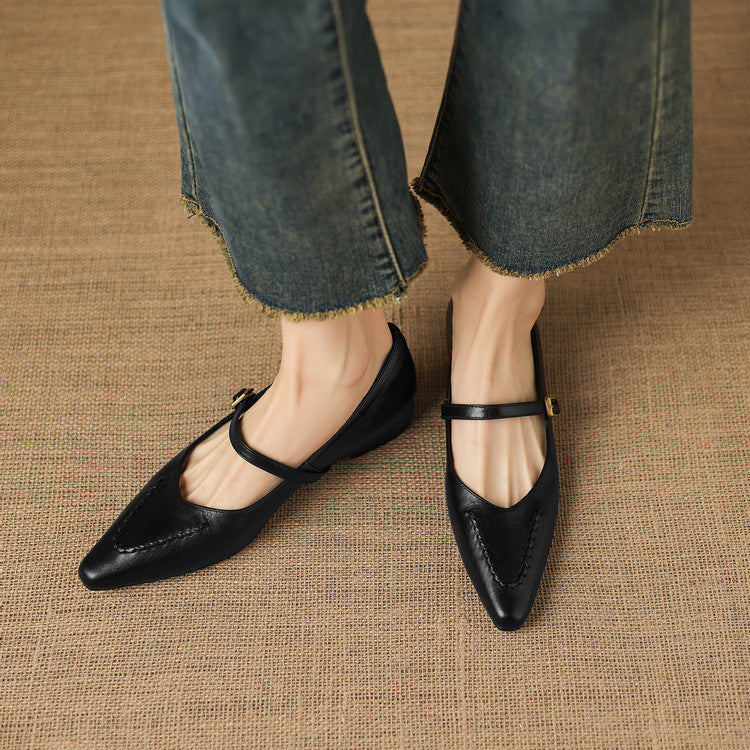 Syla Genuine Leather Flats