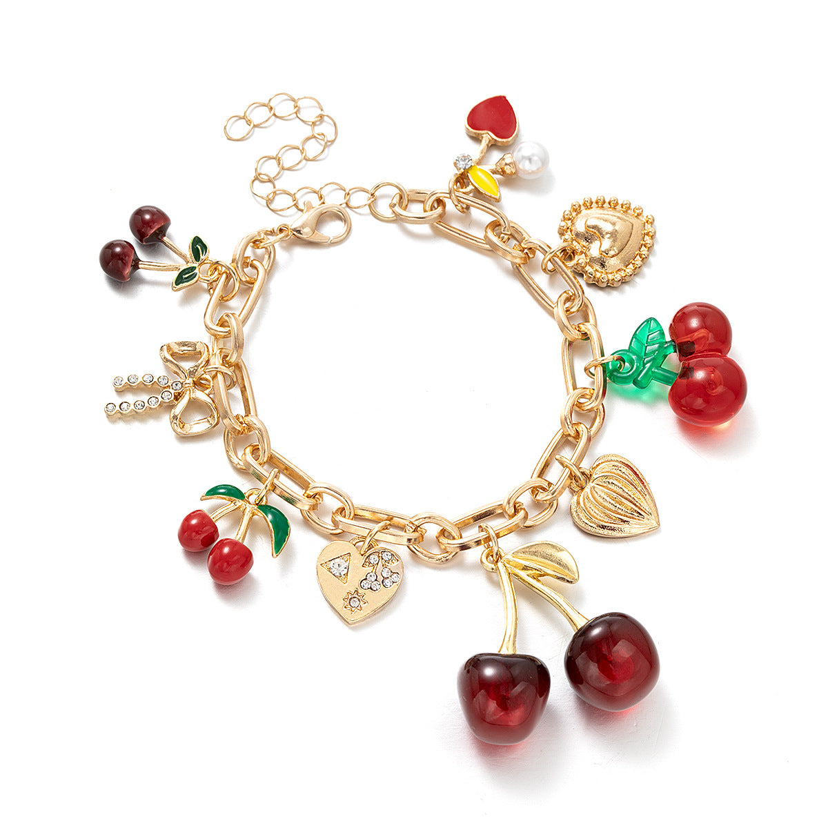 Red Cherry Charm Bracelet