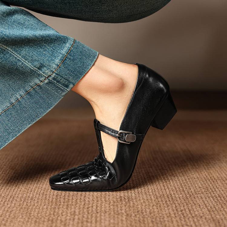 Soretta Genuine Leather Heels