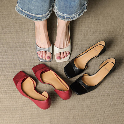 Celin Peep Toe Genuine Leather Heels