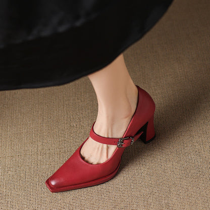 Clara Genuine Leather Heels