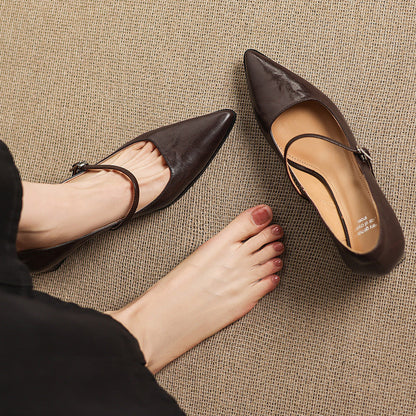 Breya Genuine Leather Heels