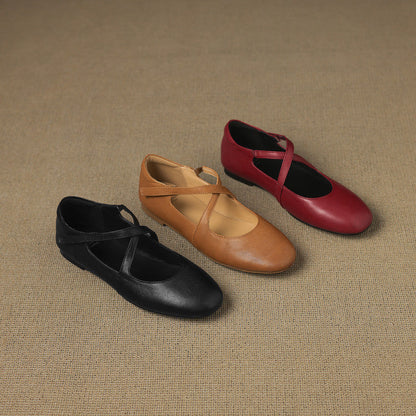Zeor Genuine Leather Flats