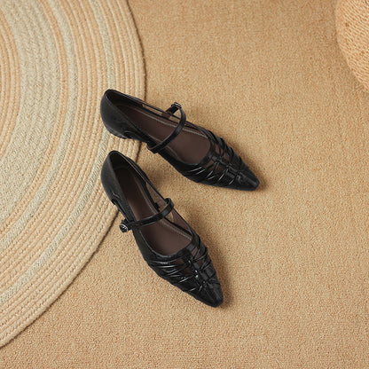 Quenby | Pointed Lattice-Cut Mary Jane Flat