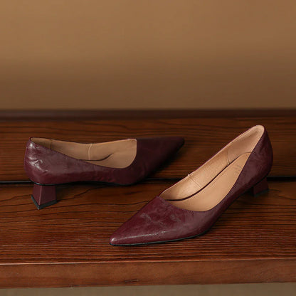 Aelya Genuine Leather Heels