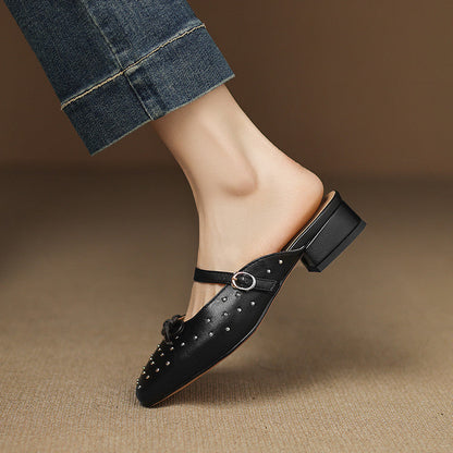 Belle Genuine Leather Mules