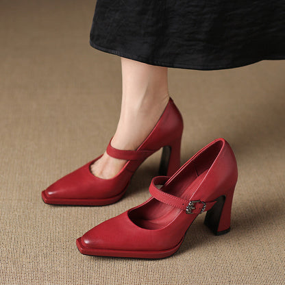 Clara Genuine Leather Heels