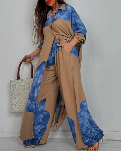 Trisha V-neck Patchwork Set