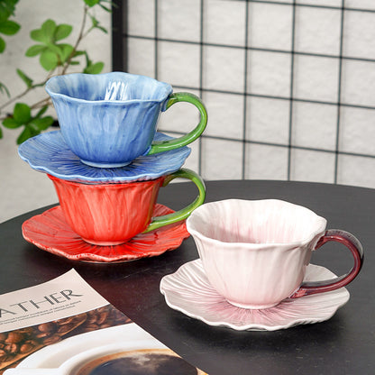 Poppy Flowers Tea Cup Set