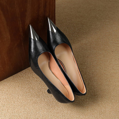 Valia Genuine Leather Heels