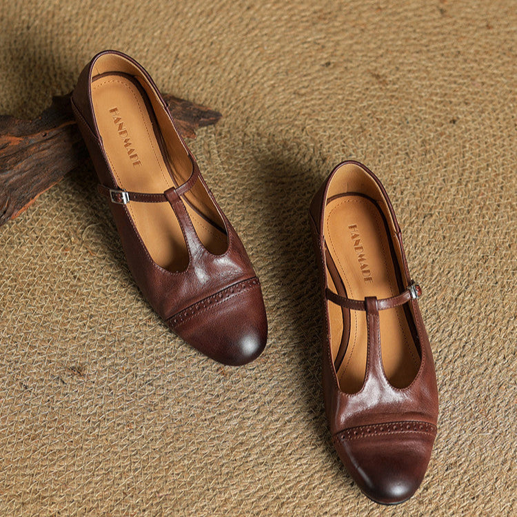 Bia Genuine Leather Flats
