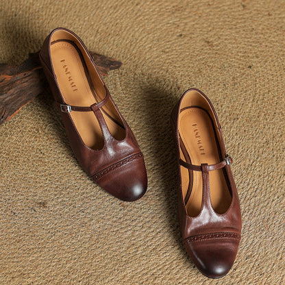 Bia Genuine Leather Flats