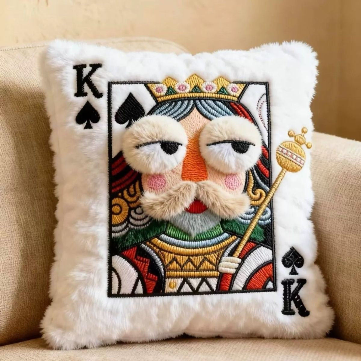 Poker King Throw Pillow