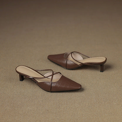 Gloria Genuine Leather Mules