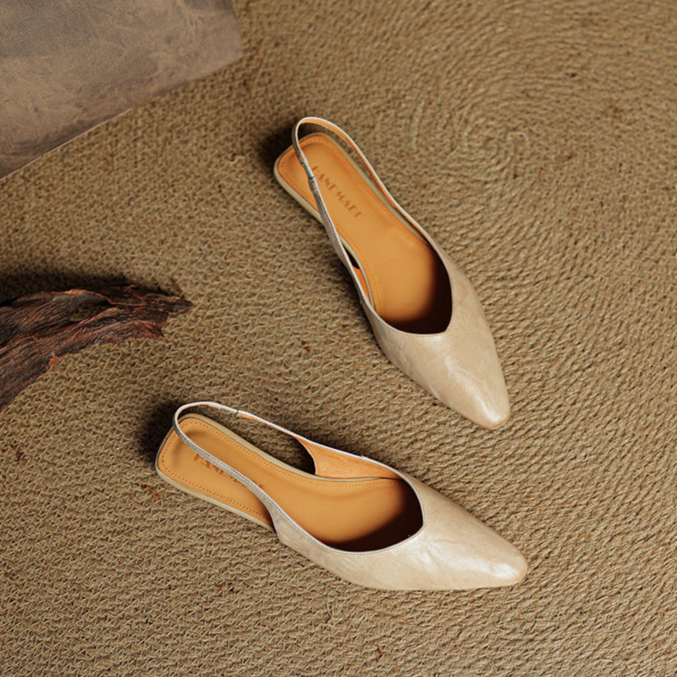 Cadie Genuine Leather Slingbacks