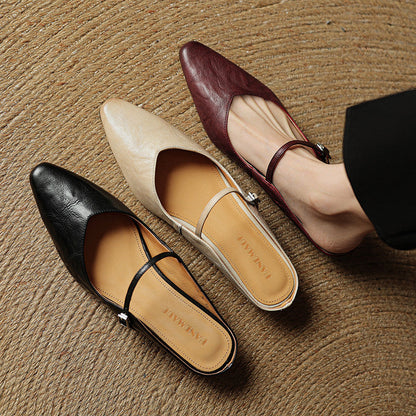 Genuine Leather Mules