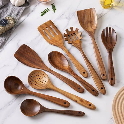 Natural Wood Cooking Utensil Set