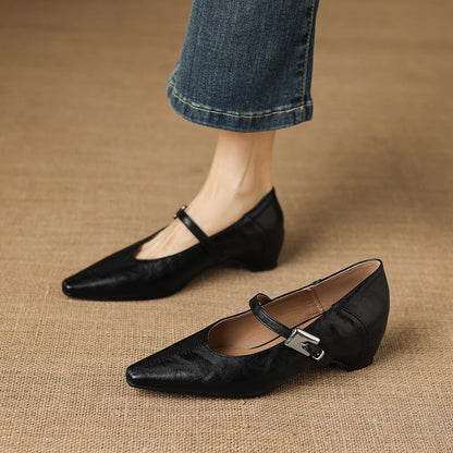 Tamsin | Pointed-Toe Mary Jane Flat
