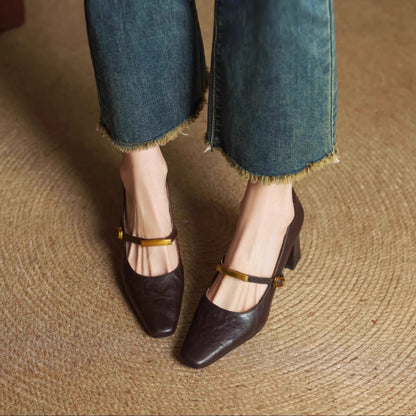 Maela Genuine Leather Heels