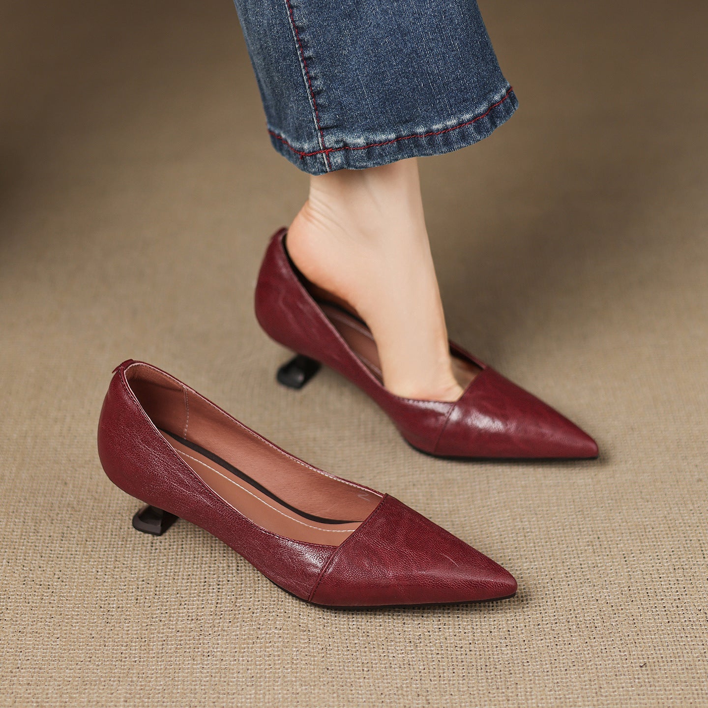 Selly Genuine Leather Heels
