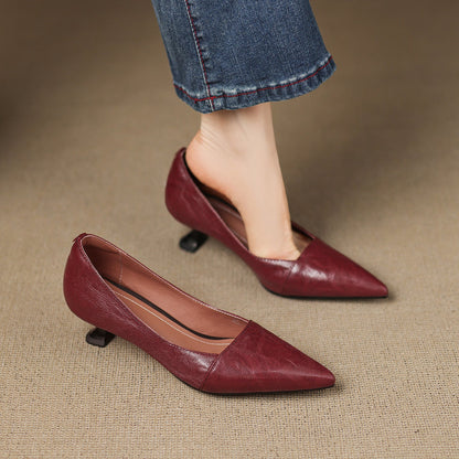 Selly Genuine Leather Heels