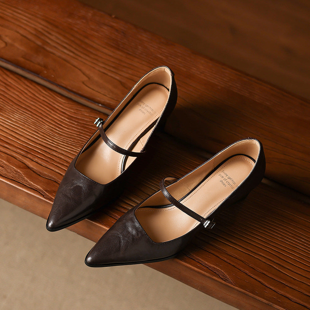 Breya Genuine Leather Heels